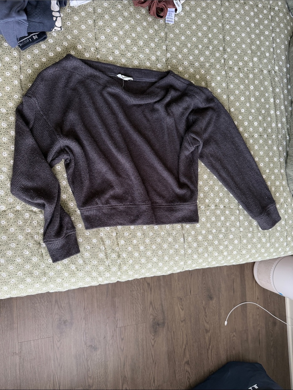 Women's Crewneck Knit Pullover Sweater - Charcoal
